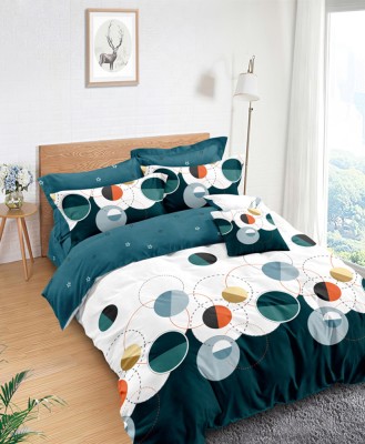 Lenjerie de pat pentru o persoana cu 2 huse de perna patrata, Embla, bumbac mercerizat, multicolor foto