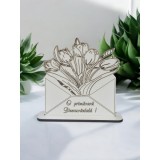 Bază aranjamente florale, 8 martie, model plic cu lalele