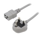 Cablu Alimentare 3m 3x1,5mm2 Gri 13A
