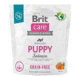 Brit Care Grain-Free Puppy, XS-XL, Somon, hrană uscată fară cereale c&acirc;ini junior, piele &amp; blană, 1kg