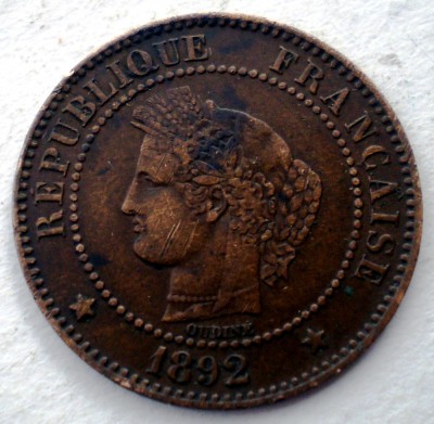 7.532 FRANTA CERES 2 CENTIMES 1892 A foto