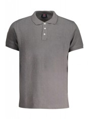 Tricou polo barbati, cu mini logo brodat, Regular fit, Gri inchis, M foto