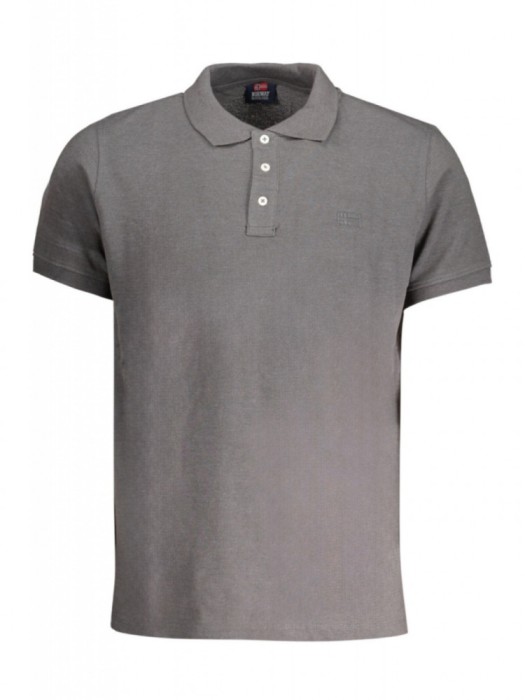 Tricou polo barbati, cu mini logo brodat, Regular fit, Gri inchis, M