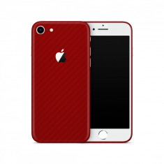 Skin Apple iPhone 8 (set 2 folii) CARBON ROSU foto