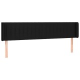 Cumpara ieftin Tablie de pat cu aripioare negru 163x16x78/88 cm textil