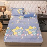 Cumpara ieftin Husa de Pat Cocolino cu Elastic si 2 Fete de Perna 50x70cm,180x200cm,Albastra cu Ursuleti-D163