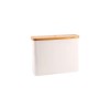 Cos de depozitare role hartie igienica LONBET, 45 X 34.5 X 15 cm, textil, capac bambus, bej