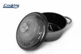 Cumpara ieftin Oală din fontă emailată cu capac 28x13 cm, 6L &ndash; Cooking by Heinner, Marble Grey HR-ZVC-S28, păstrează căldura și aromele