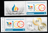 Romania 2014, LP 2039 b, 100 ani olimpism, ambele viniete, dr-stg, MNH! RARE!