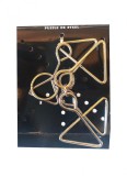 Puzzle brain twister din metal, Pentru copii si adolescenti, 10 cm, 476CUB-10