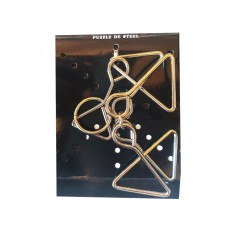 Puzzle brain twister din metal, Pentru copii si adolescenti, 10 cm, 476CUB-10