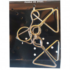 Puzzle brain twister din metal, Pentru copii si adolescenti, 10 cm, 476CUB-10