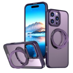Husa de protectie din Silicon, Compatibil iPhone 15, Magnet Magsafe, Suport pentru telefon, Margini ridicate pentru protectie ecran si camera, Mov, Ve