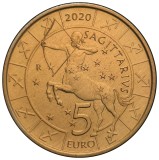 San Marino 5 Euro 2020 (Zodia Sagetator) KM-593 UNC !!!