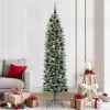 VidaXL Copac Artificial Slăb de Crăciun cu 300 LED Verde și alb 210 cm 3395306