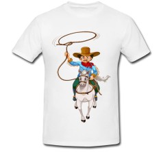 Tricou &amp;quot; Cowboy with a horse &amp;quot; foto