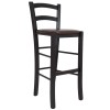 Scaun Paesana bar - cadru wenge - imitatie piele maro - 15611