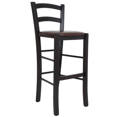 Scaun Paesana bar - cadru wenge - imitatie piele maro - 15611 foto