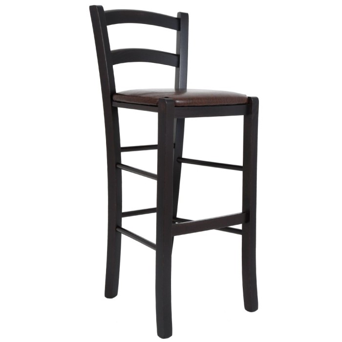 Scaun Paesana bar - cadru wenge - imitatie piele maro - 15611
