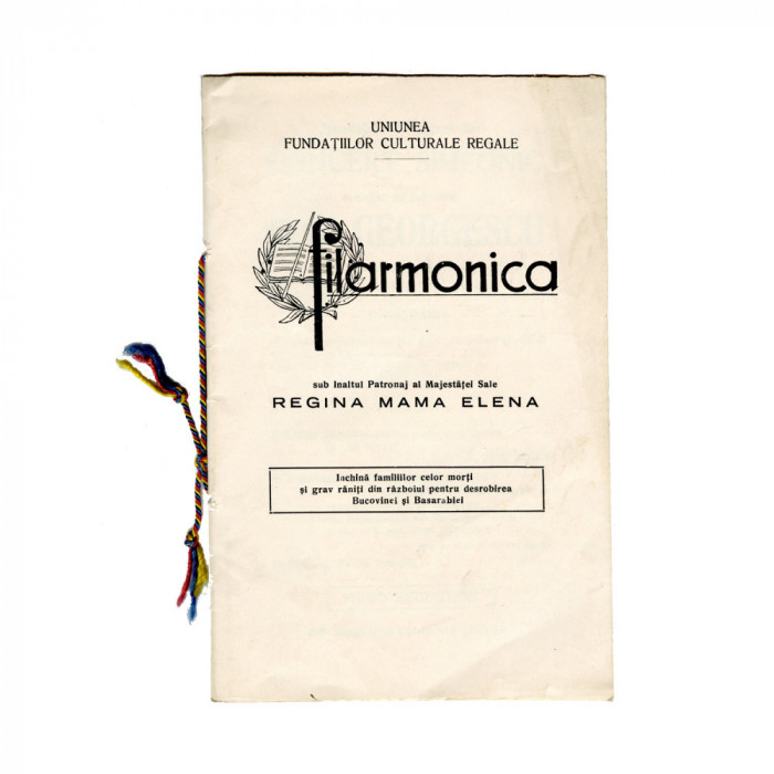 Program, Concert Simfonic, George Georgescu și Dinu Lipatti, 1941