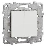 Intrerupator dublu Schneider Electric Noua Unica NU521118Z, incastrat, 10A, alb