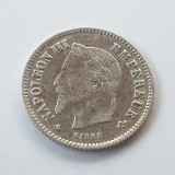 Franța 20 centimes 1867 A/Paris argint Napoleon lll, Europa