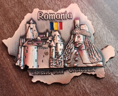 D1 - Magnet frigider - tematica turism - Castelul Bran - Dracula - Romania 9 foto
