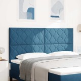 vidaXL Tăblie LED Geometric Manual Albastru &icirc;nchis 180 cm Catifea 3338551