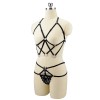 F880-1 Set 2 piese ham fetish din benzi elastice si broderie