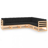 vidaXL Set mobilier de grădină cu perne, 6 piese, lemn masiv de pin 3083794