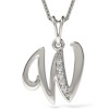 Colier Argint 925 cu Pandantiv Initiala W, Cristale. Lungime 45cm. Atcom. Cadou Valentine&#039;s Day, Craciun, Zi Nastere