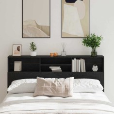 vidaXL Tablă de pat cu sertar cu raft Stejar negru 180 x 19 x 103.5 cm 862754