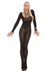 BS224-1 Lenjerie sexy tip bodystocking cu maneci lungi foto