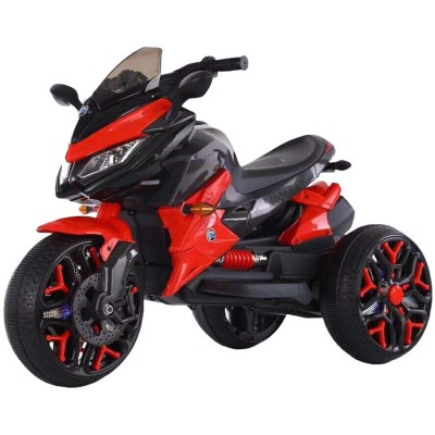 Motocicleta electrica pentru copii, doua motoare, acumulator 12V, cu muzica si lumini, 8008 rosu foto