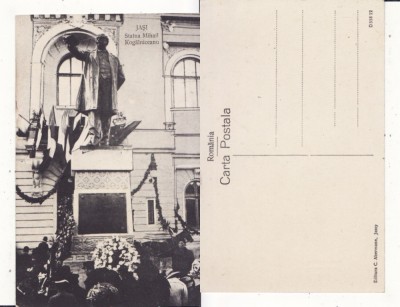 Iasi - Statuia Kogalniceanu- animata, rara foto