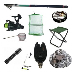 Set lanseta pescuit telescopica eastshark de 3.6m, mulineta CB340 pentru pescuit sportiv si accesori