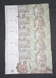 500 Lei Rom&acirc;nia 1991 UNC CONSECUTIVE
