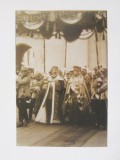Copie foto 144 x 97 mm &Icirc;ncoronarea de la Alba-Iulia 15 oct.1922 cu Regele Ferdinand și Regina Maria