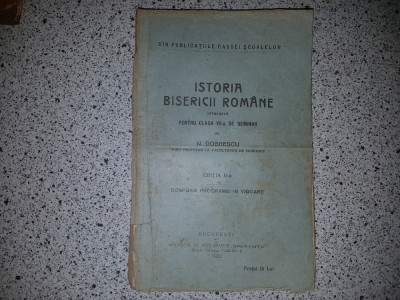 ISTORIA BISERICII ROMANE- N.DOBRESCU, 1923 foto