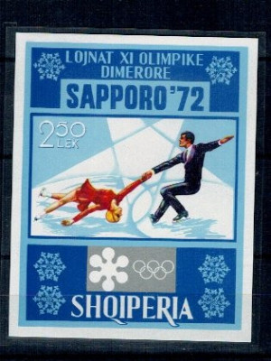 Albania 1972 - Jocurile Olimpice de iarna, colita neuzata foto