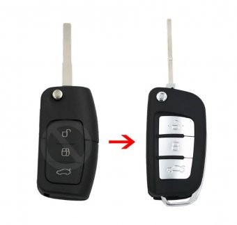 Carcasa cheie Topautochei&amp;reg; pentru Ford Focus Fiesta C-Max Galaxy Kuga S-Max, model conversie foto