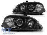 Set de faruri de tuning potrivit pentru Honda Civic 03.1999-02.2001 cu baza neagra, stanga si dreapta Performance AutoTuning