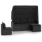 Set mobilier de gradina cu perne, 4 piese, negru, poliratan
