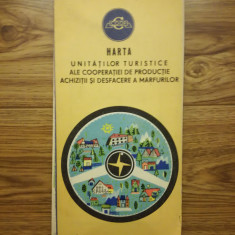 Harta Unitatilor Turistice ale Cooperatiei de Productie , comunism, epoca de aur