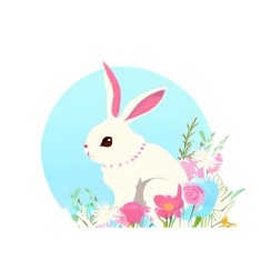 Sticker decorativ Iepure, Alb, 73 cm, 7730ST foto