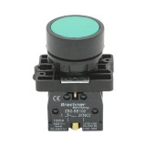 Buton de comanda cu revenire verde 1NO+1NC 400V/10A LAY5 Breckner