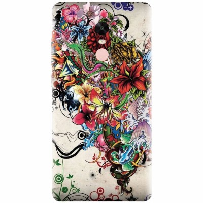 Husa silicon pentru Xiaomi Redmi Note 4, Abstract Flowers Tattoo Illustration foto