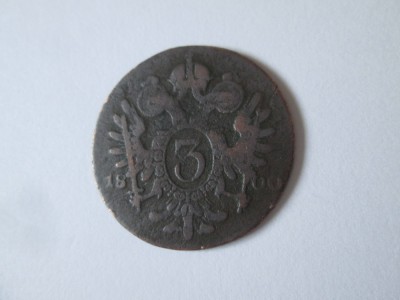 Rara! Austria 3 Kreuzer 1800 F(Hall-Tirol) moneda din imagini foto