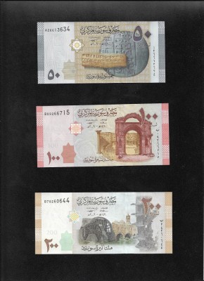 Set Siria Syria 50 + 100 + 200 pounds unc foto