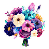 Cumpara ieftin Sticker decorativ, Buchet de Flori, Multicolor, 62 cm, 10315ST, Oem